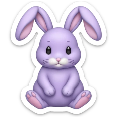 Lavender bunny with floppy ears  sticker