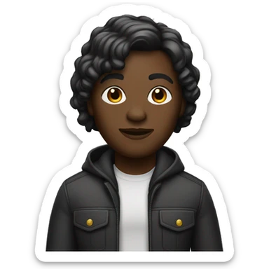 Black memoji working at a tech company sticker