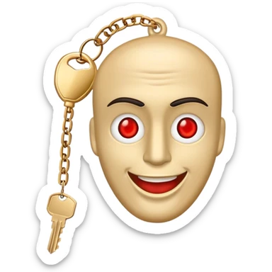 Classic Emojis that has high red eye with a bmw key and a coricello gold chain  sticker