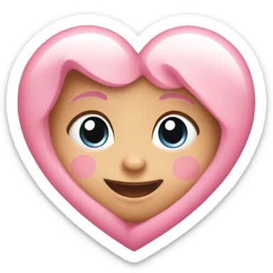 baby pink heart sticker
