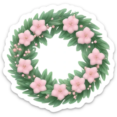 Pastel pink Christmas wreath sticker