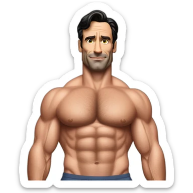 Jon hamm bodybuilder sticker