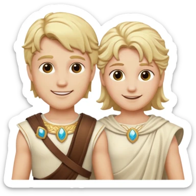 Castor and Pollux, The Twin Gods from Gods and Goddesses with blonde hair, cream outfit sticker
