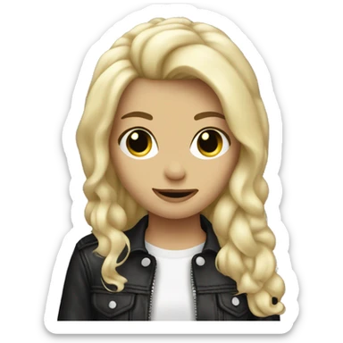 Blonde girl rock and roll hand sticker