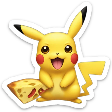 Pikachu eat pikachu sticker