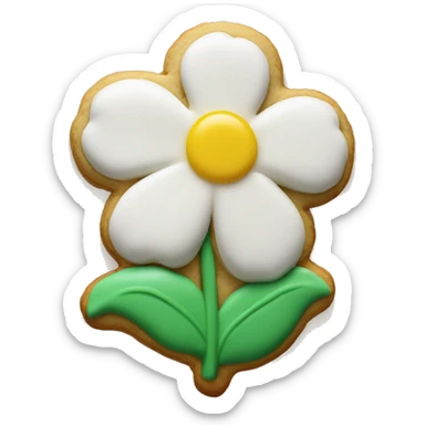 Realistic flower shaped cookie with frosting.  sticker