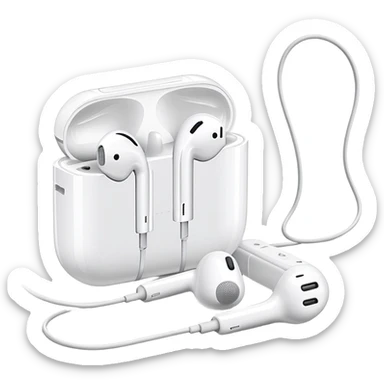 White Apple EarPods with wires and inline remote control sticker
