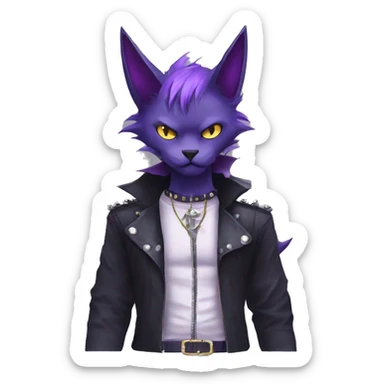 cool edgy evil black punk Purple nargacuga-bat-cat-Fakemon collar full body sticker