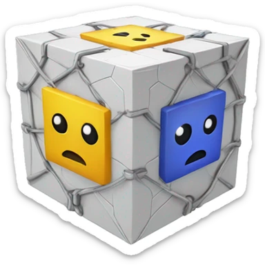 blockchain cube sticker