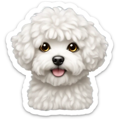 White curly maltipoo sticker