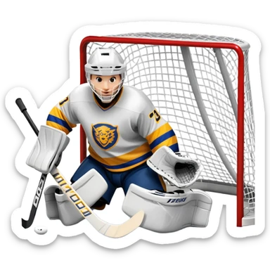 hockey player crasing into net sticker