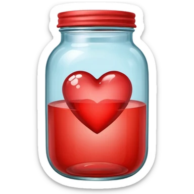Cute heart in a jar sticker