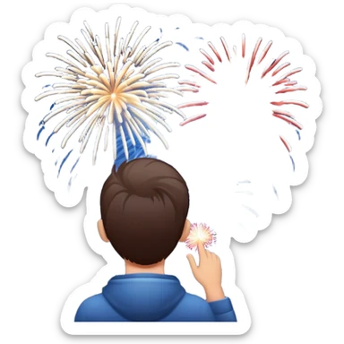 person watching fireworks sticker