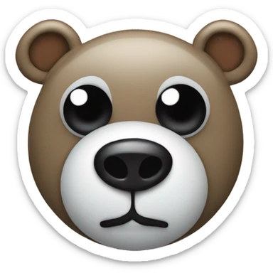 mr bean rag bear with one eye as button sticker