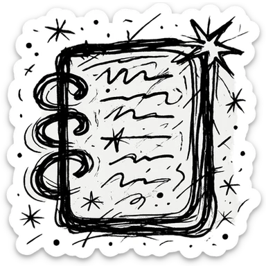 chaotic notebook icon sticker