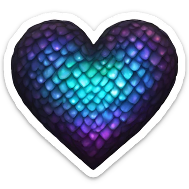 dark warm iridescent SCALE heart sticker