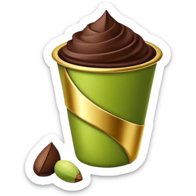pistachio chocolate cup with Dubai theme sticker