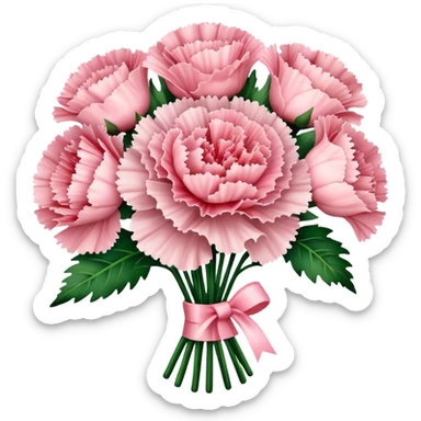 Shell Pink carnations bouquet sticker