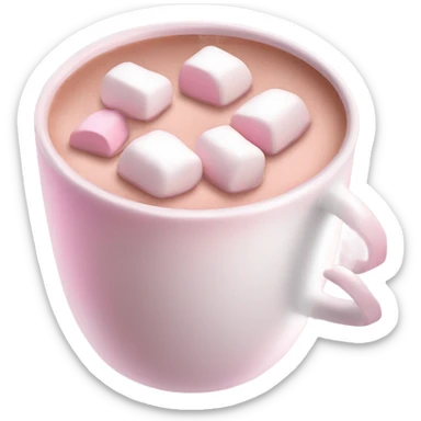 Aesthetic pink hot chocolate with marshmallows  sticker