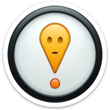 2 exclamation marks in a circle with white colour and its background in light blue colour sticker