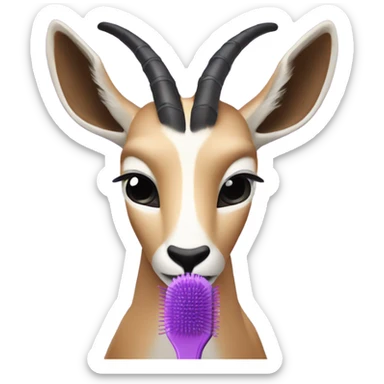 Purple gazelle eating hairbrush sticker
