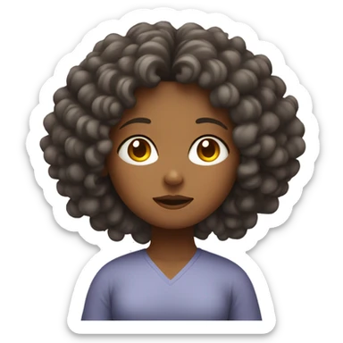 girl with curly hair meditating sticker