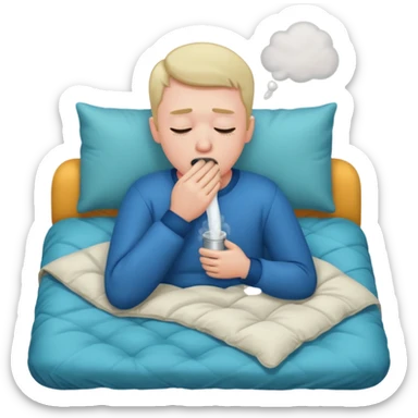 duvet couch men sick sticker