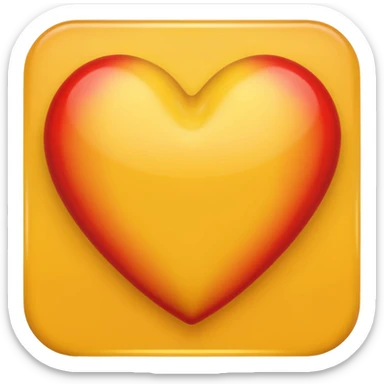 Sarı kırmızı kalp sticker