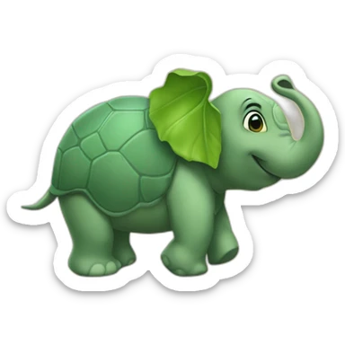 Tortue sur un éléphant sticker