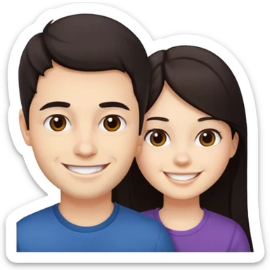 Brother ans sister, white skin, dark hair sticker