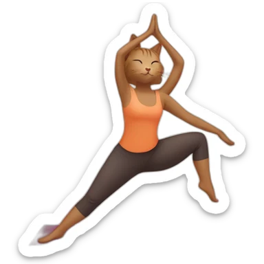 Lovely cat yoga sticker