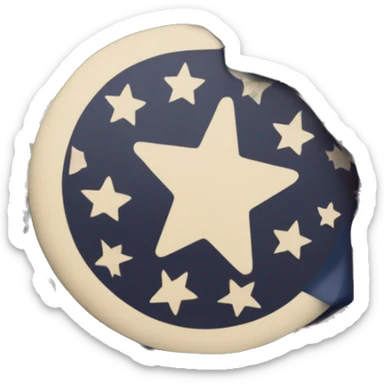 Flat image of a Actual Betsy Ross Flag with the letters AM inside the circular star field sticker