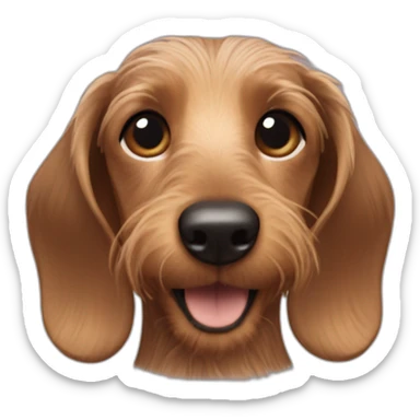 happy wire-haired dachshund fawn color sticker