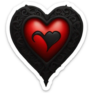 Red and black gothic heart sticker