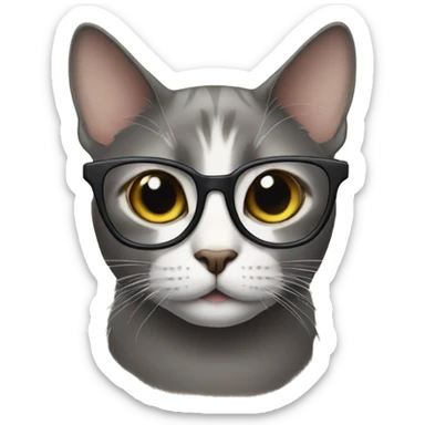 Cat wearing specs sticker