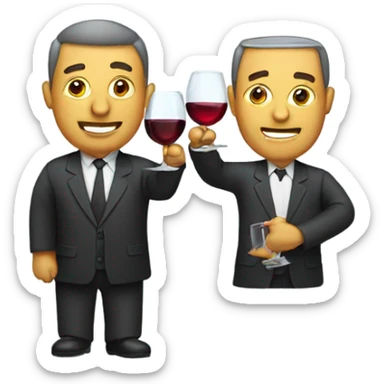 Man with two wine glasses sticker