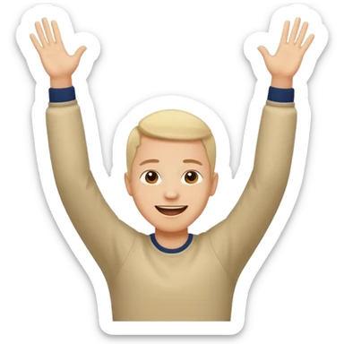 person raising both arms like at church sticker