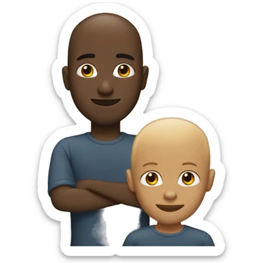 Two black men in love. One bald. One with blond curly hair.  sticker