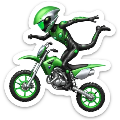 Un ovnie sur jne moto cross qui cabre sticker