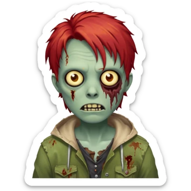 Zombie ponda red hair  sticker