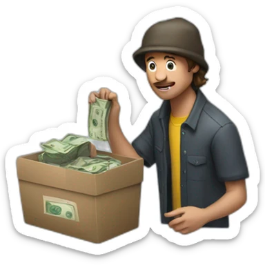 mr beast taking money from homeless person sticker