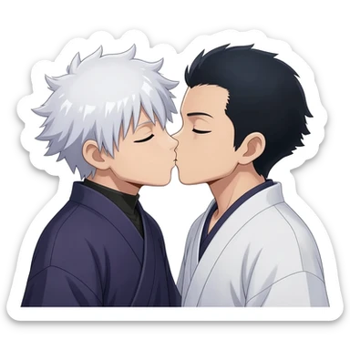 satoru gojo, y suguru geto besandose sticker