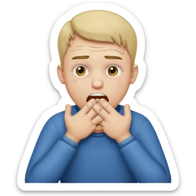 guy choking himself with two hands looks like emoji  sticker