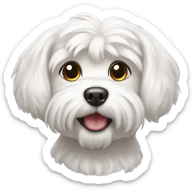 Shelly maltese dog face happy sticker