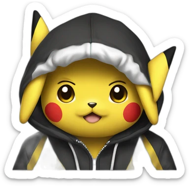 pikachu black hoodie sticker