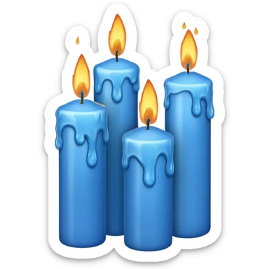 blue candles sticker