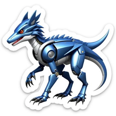 Futuristic Mechanical Sergal-raptor-nargacuga-vernid sticker