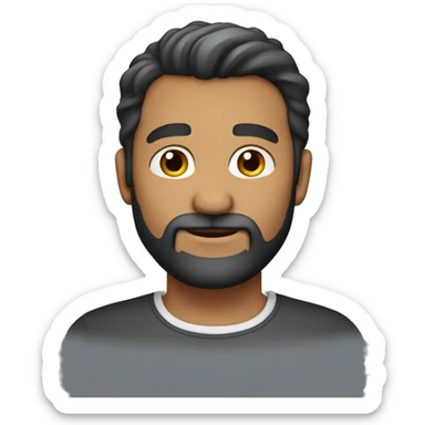 hombre con barba de 40 años, pelo ligeramente canoso, corte de pelo degradado sticker