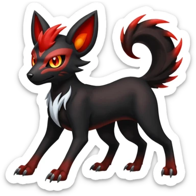 Darkrai-Litten-Houndoom-Meloetta-Fakémon-creature-hybrid-fusion, full body sticker