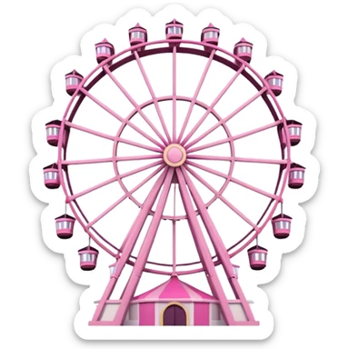 mix light pink dark pink and white girly theme park Ferris wheel sticker